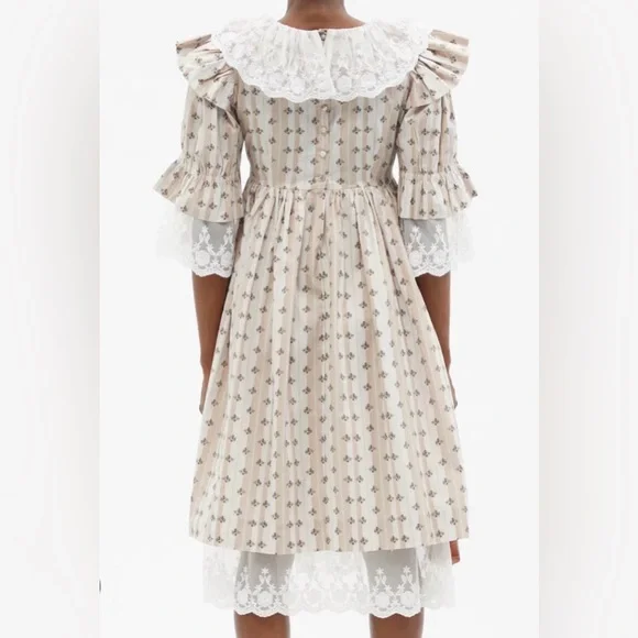 BATSHEVA chamomile lace collar floral print cotton dress - Picture 2 of 9